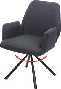 Jídelní židle HWC-H71, kuchyňská židle polohovací židle, otočná automatická poloha látka/textil ocel tmavě šedá