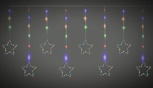 Světelný LED vánoční závěs s 8 hvězdami, 3m, 196 LED, různé barvy na výběr Barva: Modrá