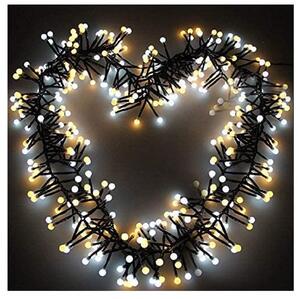 Vánoční LED řetěz s kuličkami - Cherry, 6m, 300 LED diod, kombinace teplé bílé a studené bílé