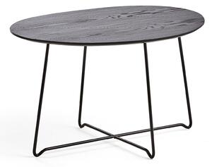 AJ Produkty Konferenční stolek IRIS, oválný, 870x670 mm, černá, černý dub
