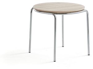 AJ Produkty Konferenční stolek ASHLEY, Ø570 mm, výška 470 mm, chrom, jasan