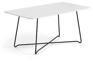 AJ Produkty Konferenční stolek IRIS, 1100x600 mm, černá, bílá deska