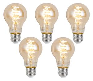 Sada 5 ks Chytrá stmívatelná LED žárovka E27 A60 jantarová 4,9 W 320 lm 2500 K
