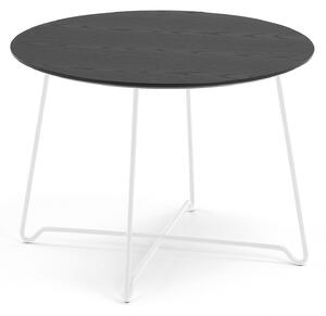 AJ Produkty Konferenční stolek IRIS, Ø700 mm, bílá, černá deska