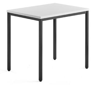 AJ Produkty Přídavný stůl QBUS, 4 nohy, 800x600 mm, černý rám, bílá