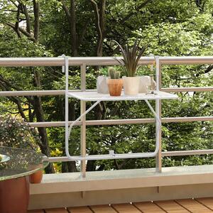 Balkonový stolek bílý 60 x 40 cm ocel