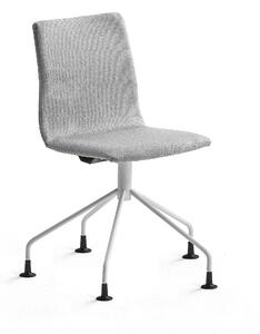 AJ Produkty Konferenční židle OTTAWA, podnož pavouk, stříbrně šedý potah, bílá