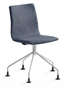 AJ Produkty Konferenční židle OTTAWA, podnož pavouk, modrý potah, bílá