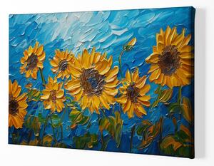 Obraz na plátně - Nebeské slunečnice FeelHappy.cz Velikost obrazu: 120 x 80 cm