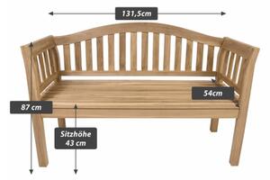 Zahradní lavice DIVERO 2místná, neošetřená, 131,5 cm