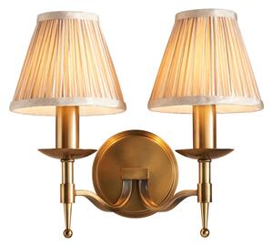 Endon 63654 - Nástěnná lampa STANFORD 2xE14/40W/230V mosaz/béžová