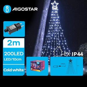 Aigostar - LED Venkovní vánoční dekorace LED/3,6W/230V 2m IP44 studená bílá