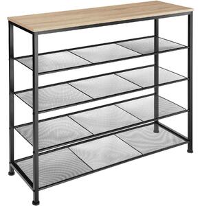Tectake Botník Sheffield 100x30,5x93cm - Industrial světlé dřevo, dub Sonoma