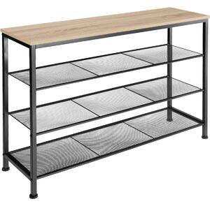 Tectake Botník Portsmouth 100x30,5x72,5cm - Industrial světlé dřevo, dub Sonoma