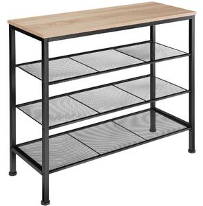 Tectake Botník Newport 80,5x30,5x72,5cm - Industrial světlé dřevo, dub Sonoma
