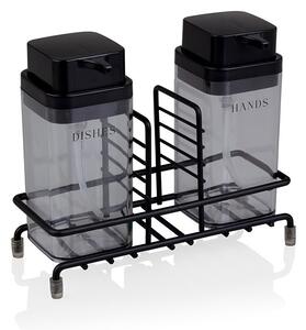 Dávkovač saponátu a mýdla Deluxe Square, černá, 400 ml