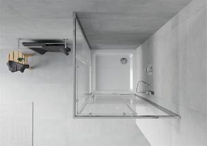 Mexen Rio čtvercový sprchový kout 80 x 80 cm, 5mm sklo, čiré sklo/pásy, chromový profil + slim sprchová vanička 5cm, 860-080-080-01-20-4010