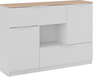 Kredenc Vicco Betti Bílá/Sonoma 120 x 83.6 cm 2x dvířka, 2x zásuvka a 1x otevřená přihrádka, Model 41613
