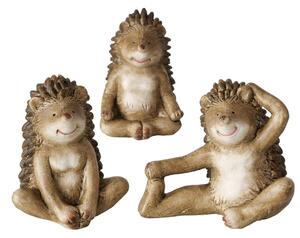 Zahradní figurka z polyresinu Hugy, sada 3ks, 8 cm, hnědá