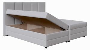 Čalouněná postel s pružinovou matrací a úlož. prostorem ISABEL 180x200 sv. šedá