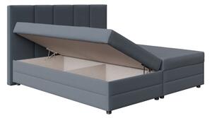 Čalouněná postel s pružinovou matrací a úložným prostorem ISABEL 180x200 šedá