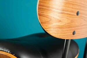 Invicta interior Barová židle Classico černá ekokůže, lískový ořech
