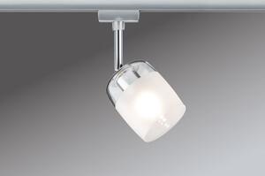 P 95338 URail spot Blossom matný chrom čiré / satin sklo max. 10W G9 - PAULMANN
