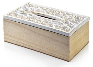 Dřevěný box na kapesníky Susie Etnik, 24x13x9,5 cm