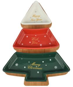 Porcelánová servírovací miska Christmas Tree 27x20 cm sada 3ks