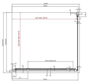 Ravak Pivot Sprchové dveře 90 cm, transparent/satin 03G70U00Z1 PDOP1-90