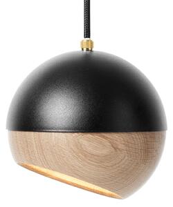 Závěsná svítidlo MATER, Ray M, stmívatelné, Černá, Obývací pokoj, Dřevo, Design