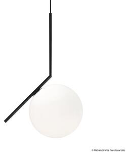 Závěsná svítidlo FLOS, IC S2, stmívatelné, Černá, Obývací pokoj, Sklo, Design