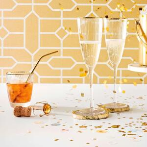 GOLDEN TWENTIES Sklenice na šampaňské se zlatým okrajem 250 ml
