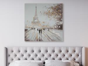 Ručně malovaný obraz Paříž 100x100 cm, 3D struktura