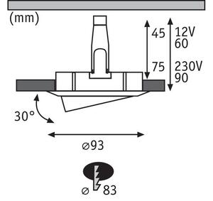 P 93661 Zápustné svítidlo Nova IP65 kulaté max. 35W bílá 1ks výklopné - PAULMANN