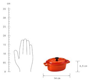 C'EST SI BON Mini zapékací miska s pokličkou oválná - oranžová