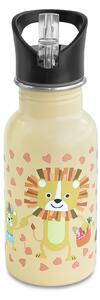 Dětská nerezová lahev Funny Jungle, 400ml, Iris Barcelona, broskvová