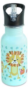 Dětská nerezová lahev Funny Jungle, 400ml, Iris Barcelona, mentolová