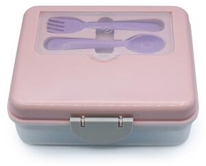 Dětský dvoupatrový box na svačinu, 1,46L, Melii, růžový