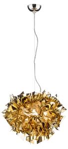 Závěsná svítidlo Slamp, VELI, stmívatelné, Zlatá / mosazná, Obývací pokoj, Plast, Design