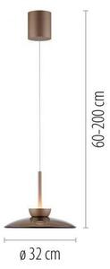 Paul Neuhaus Závěsné LED svítidlo PURE MOON bronz/amber, 20W, ø 32 cm, 2700K