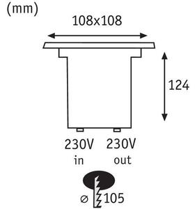 P 93993 Zemní zápustné svítidlo IP67 hranaté 3,5W GU10 ušlecht.ocel - PAULMANN