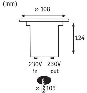 P 93992 Zemní zápustné svítidlo IP67 kulaté 3,5W GU10 ušlecht.ocel nosnost 500kg - PAULMANN