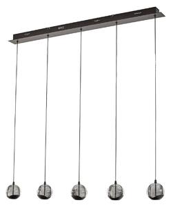 Závěsná svítidlo Lucande, Hayley, Černá, Obývací pokoj, Sklo, Design