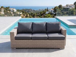 Umělý ratan zahradní 3-sofa Mallorca latte/šedá