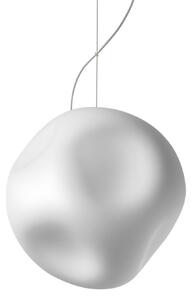 Závěsná svítidlo Foscarini, Hoba Media, stmívatelné, Bílá, Obývací pokoj, Sklo, Design