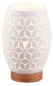 Stolní lampa Bidar 21 cm, bílý kov/dřevo
