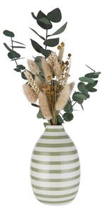 CARO Váza proužkovaná 9 cm - bílá/šalvějová
