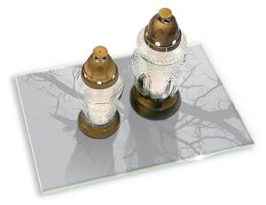 Skleněný tácek pod svíčku Barva šedá ppz-00260254