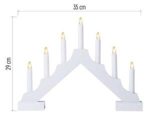 EMOS Dřevěný LED svícen Kija s časovačem 29 cm teplá bílá